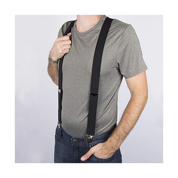 Dickies Men's 1 1/2 inch Solid Straight Clip Adjustable X Back Suspender